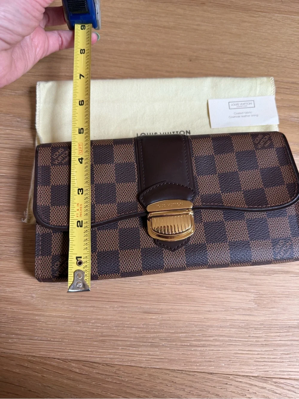Louis Vuitton Brown Damier Ebene Portefeuille Sistina Wallet 2009